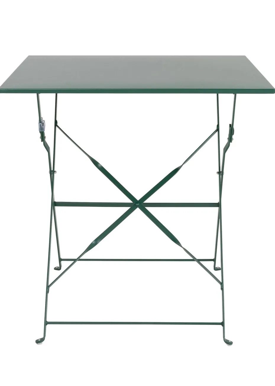 Charles Bentley Square Folding Metal Bistro Set Patio Garden Outdoor (2 Seater)