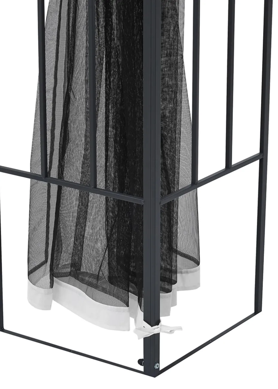 Charles Bentley Steel Art Cream Gazebo Party Tent With Fly Screen (H3m x L3m x W2.6m)