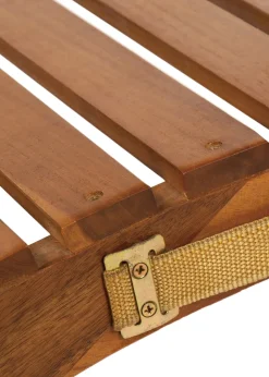 Charles Bentley Sun Lounger in Brown Acacia Hardwood Folding Large (H63cm x W182cm x D60cm)