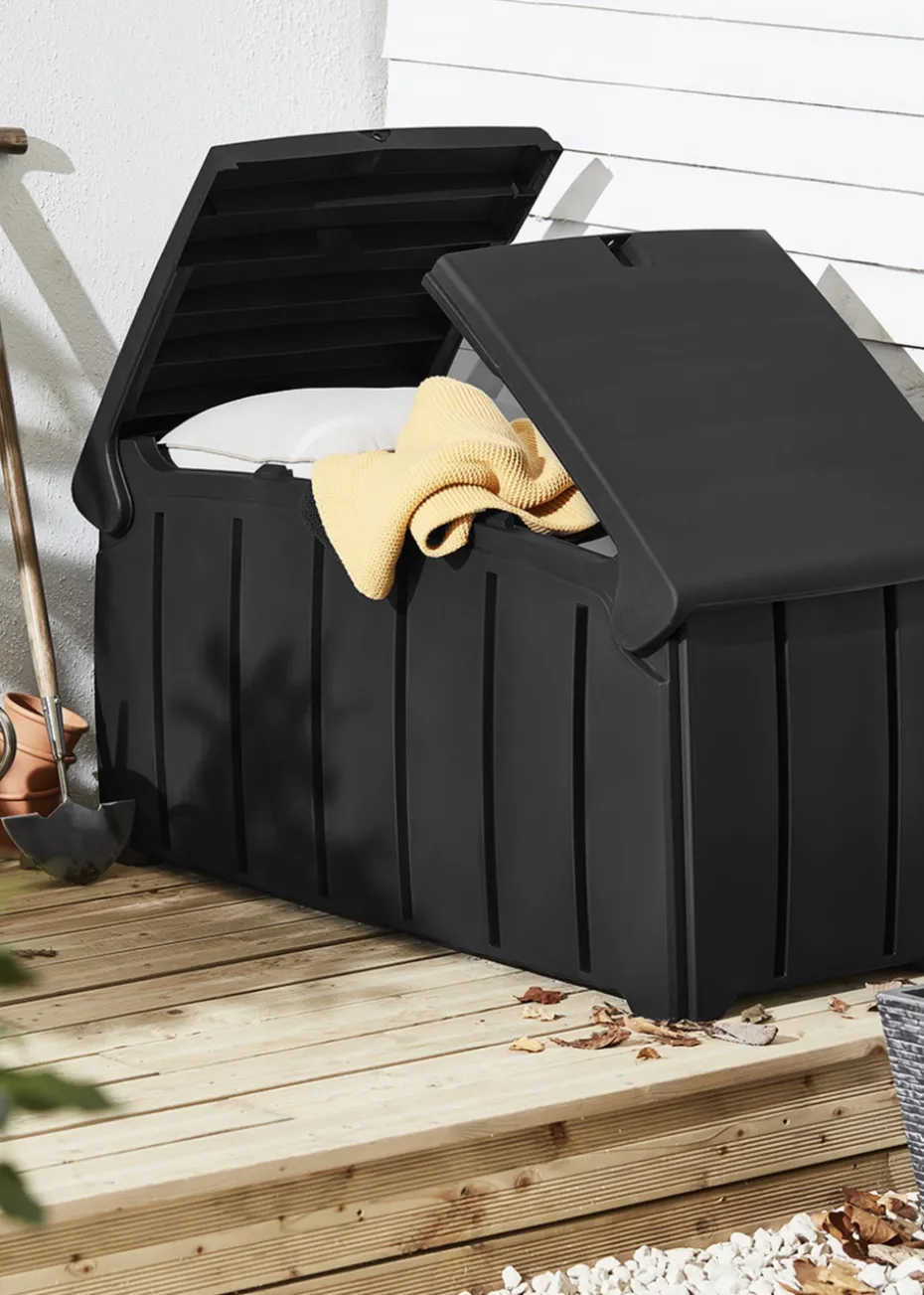 Charles Bentley Ward Plastic 322L Storage Box Black (H60cm x W115cm x D55cm)