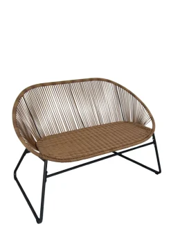 Charles Bentley Zanzibar 2 Seater Natural Garden Bench (H77 x D67cm x W118cm)