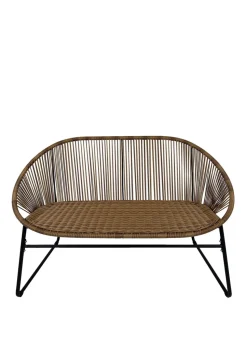 Charles Bentley Zanzibar 2 Seater Natural Garden Bench (H77 x D67cm x W118cm)