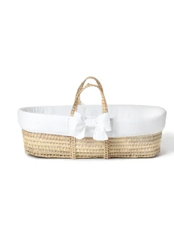 Clair de Lune Chelsea Palm Moses Basket - With Natural Rocking Stand
