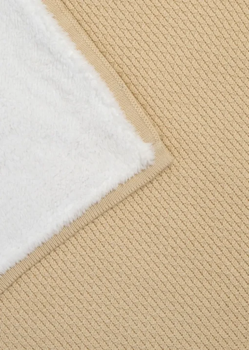 Clair de Lune Organic Cream Knit Sherpa Blanket