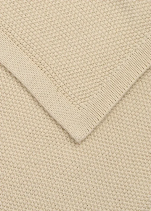 Clair de Lune Organic Cream Knitted Blanket