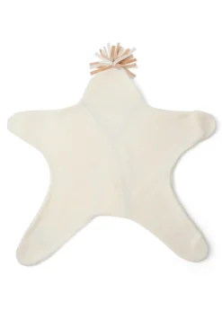 Clair de Lune Star Fleece Cream Wrap Blanket
