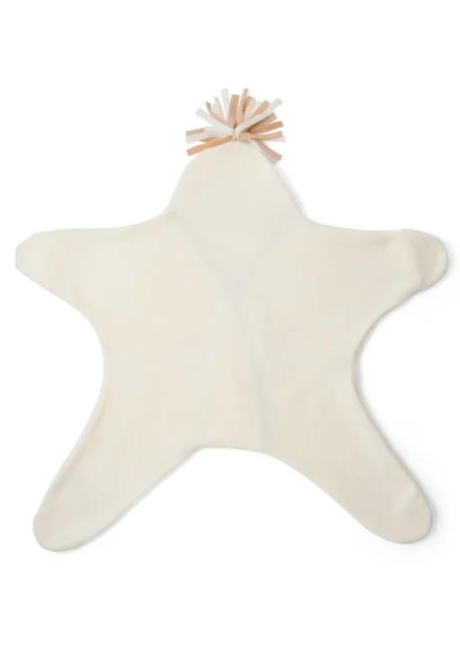 Clair de Lune Star Fleece Cream Wrap Blanket
