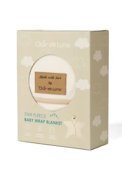 Clair de Lune Star Fleece Cream Wrap Blanket