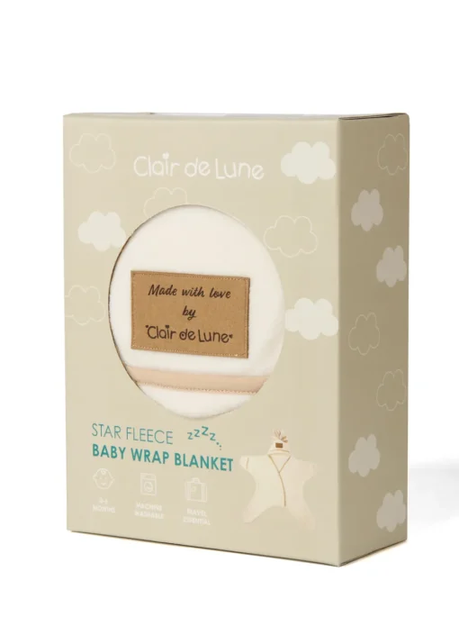 Clair de Lune Star Fleece Cream Wrap Blanket