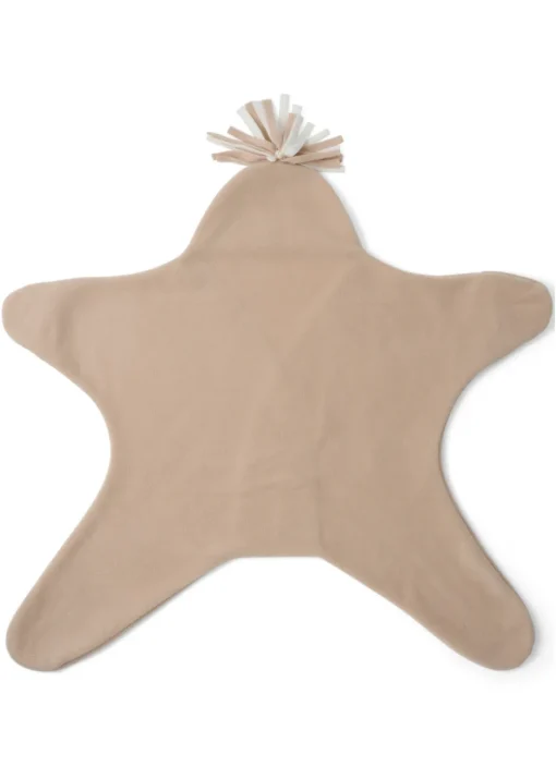 Clair de Lune Star Fleece Beige Wrap Blanket