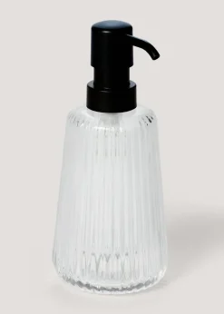Clear Ribbed Glass Bathroom Tumbler