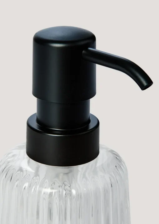 Clear Ribbed Glass Bathroom Tumbler