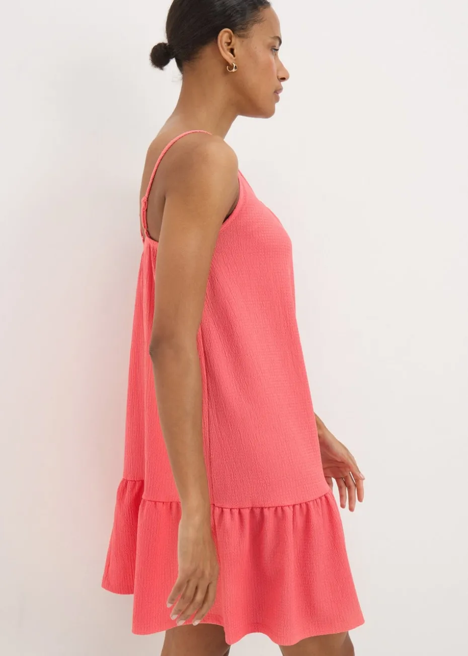 Coral Crinkle Cami Mini Dress