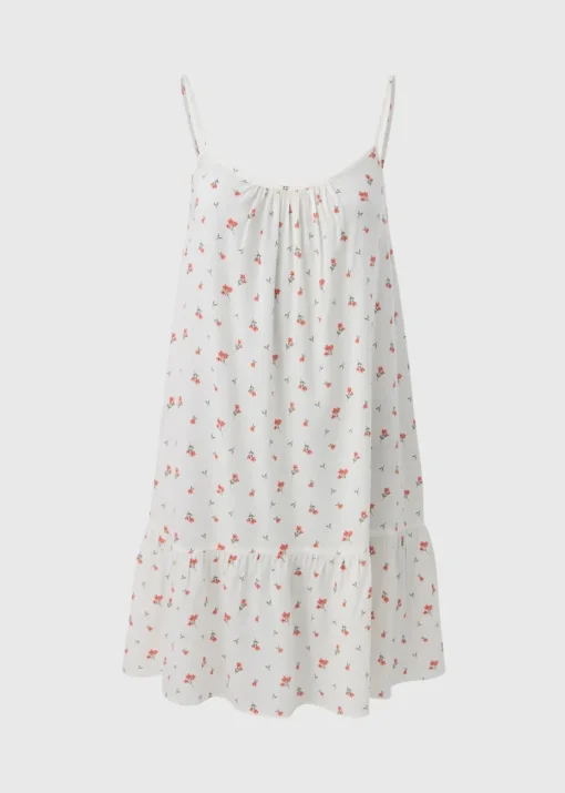 Coral Ditsy Floral Cami Mini Dress
