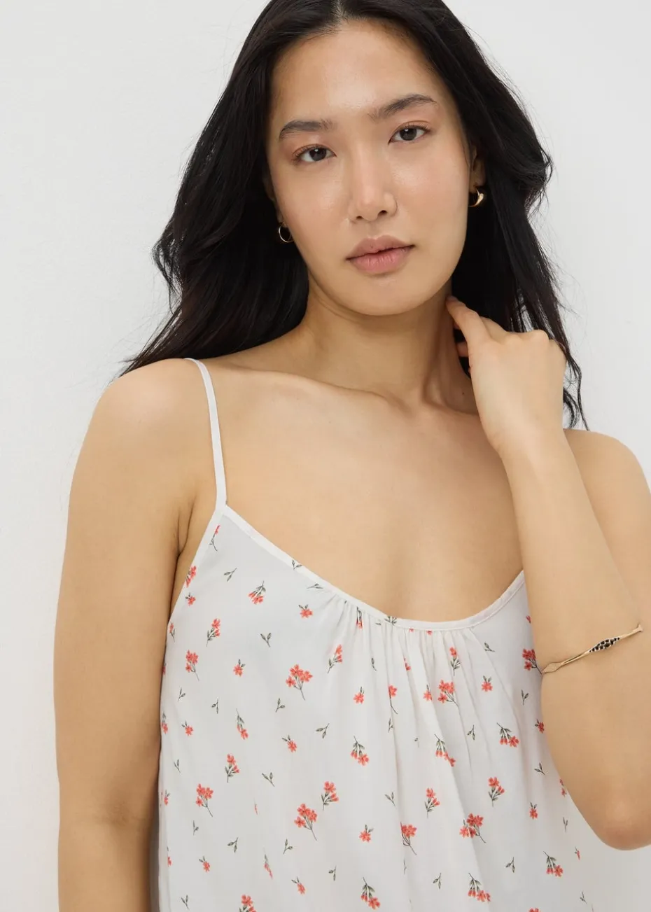 Coral Ditsy Floral Cami Mini Dress