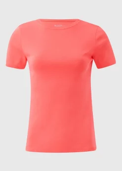 Coral Fitted Cotton T-Shirt
