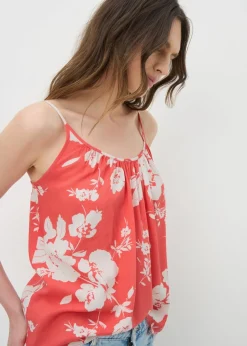 Coral Floral Cami Top