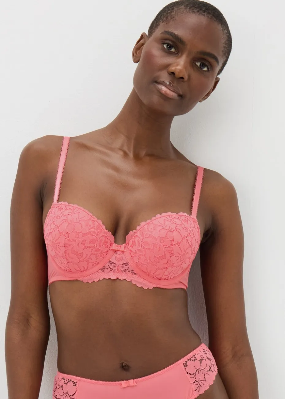 Coral Lace Detail Full Bra