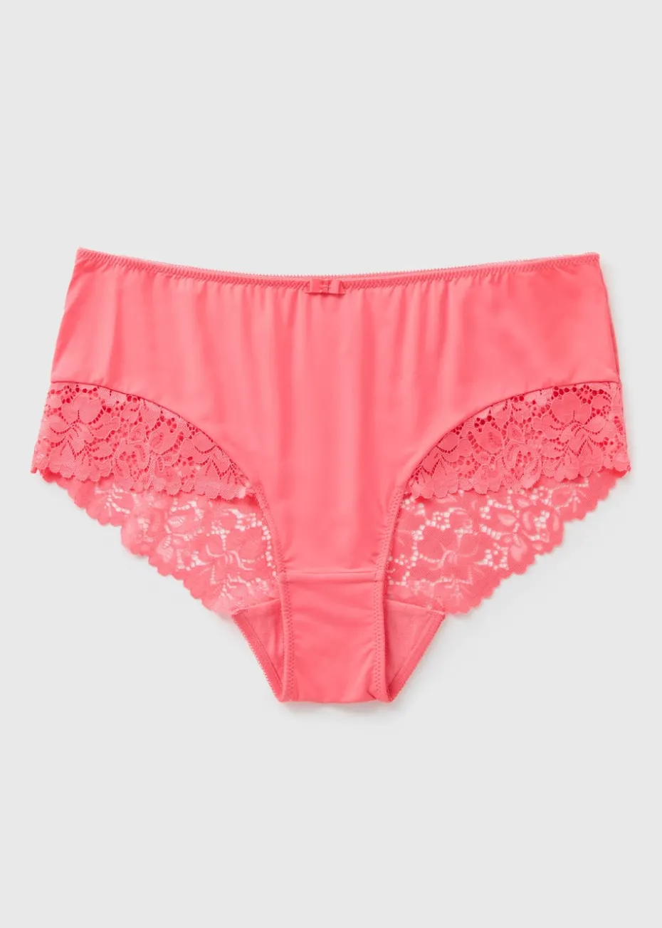 Coral Lace Detail Midi Knickers