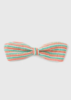 Coral Multi Stripe Bandeau Twist Bikini Top
