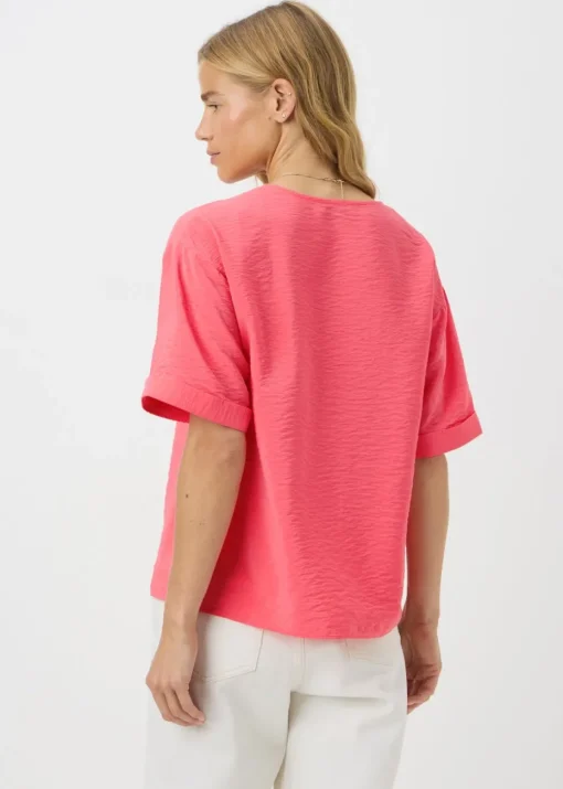 Coral Short Sleeve V-Neck Shirt