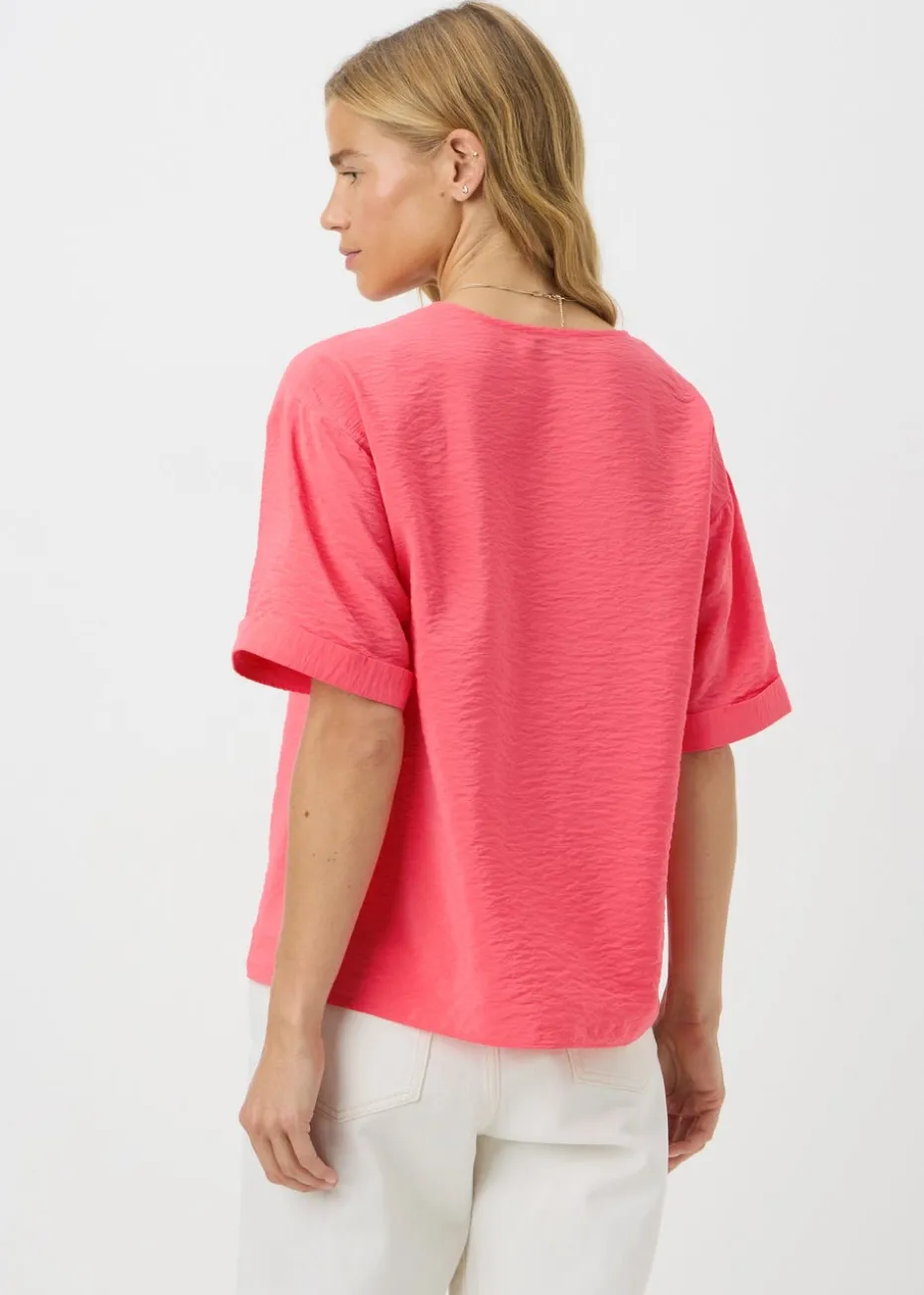 Coral Short Sleeve V-Neck Shirt