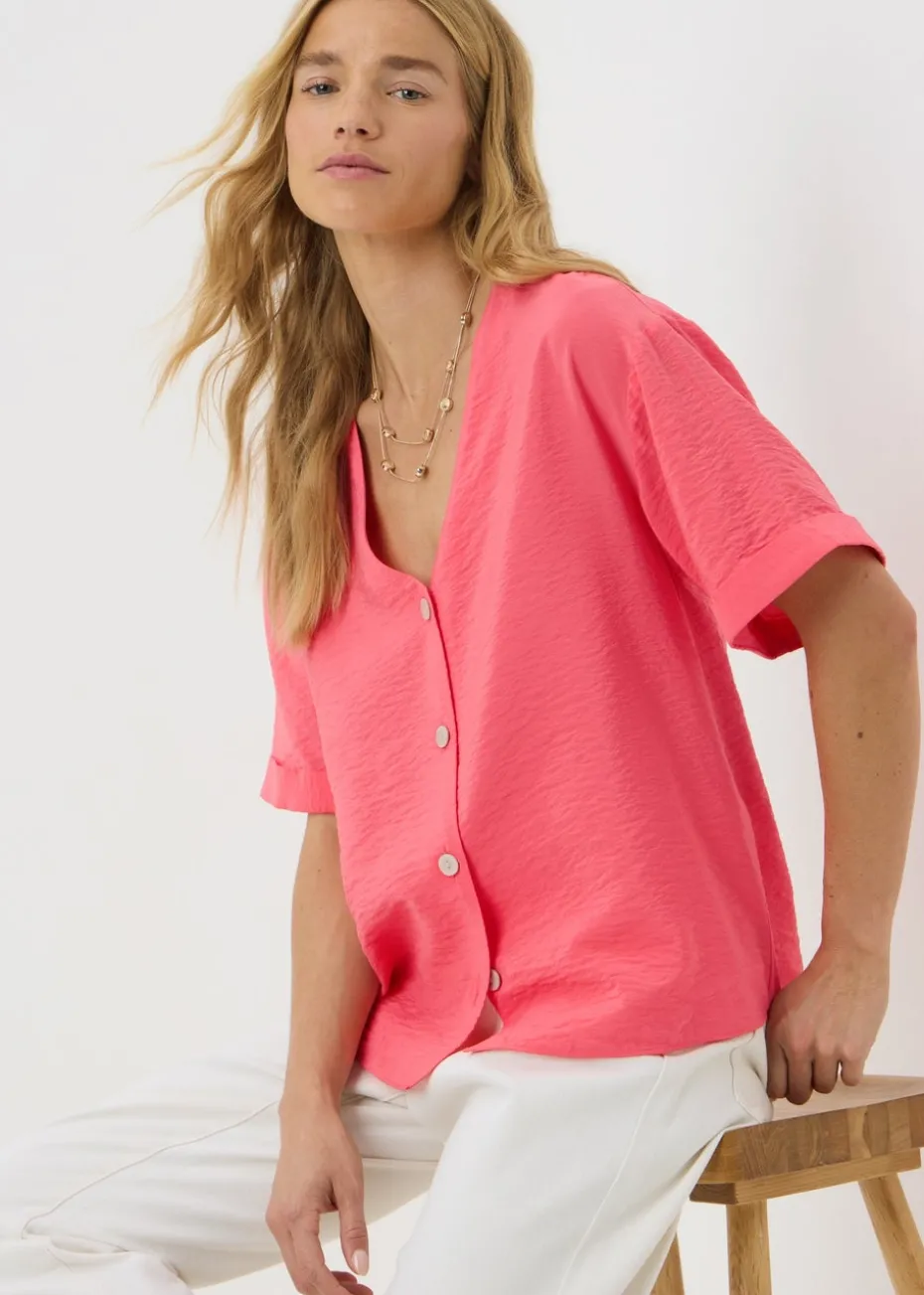 Coral Short Sleeve V-Neck Shirt