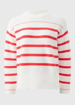 Coral Stripe Knitted Jumper