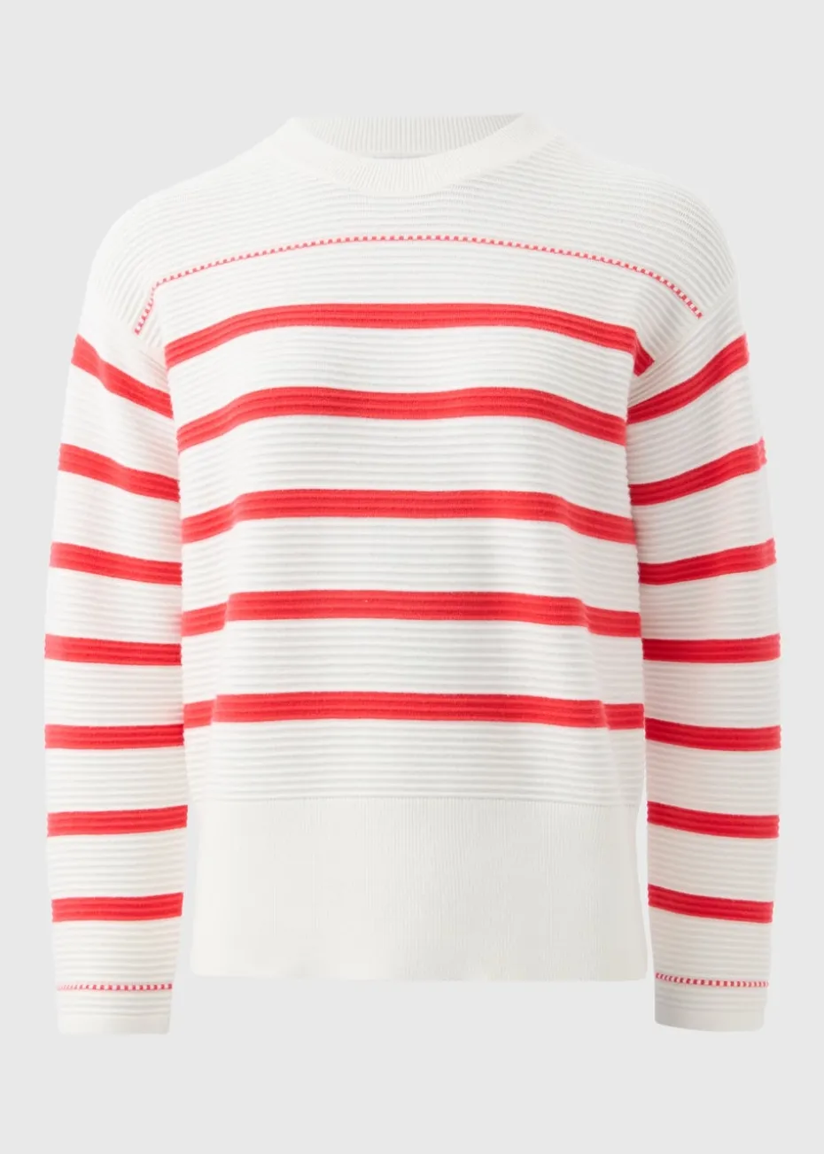 Coral Stripe Knitted Jumper