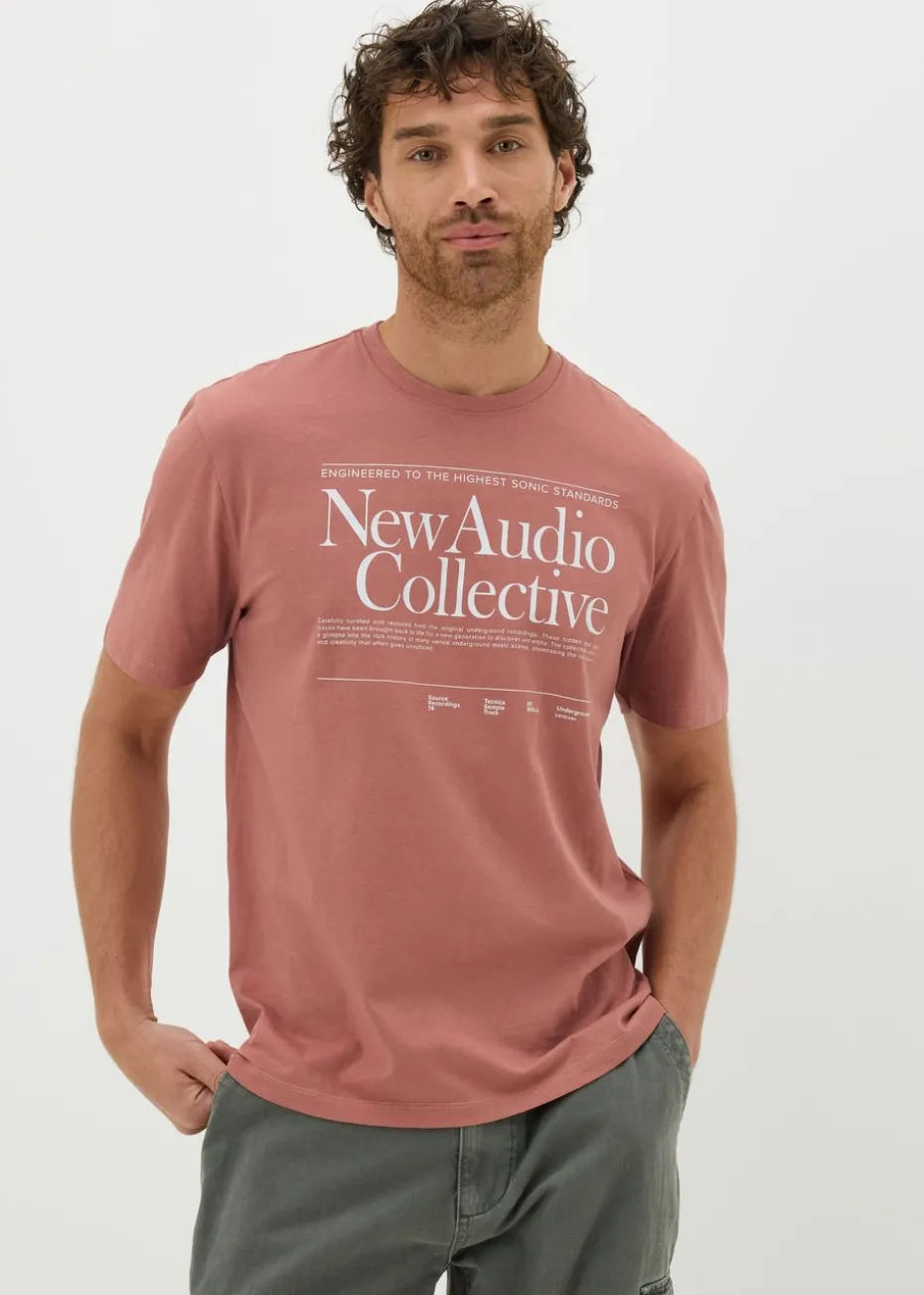 Coral Typography T-Shirt