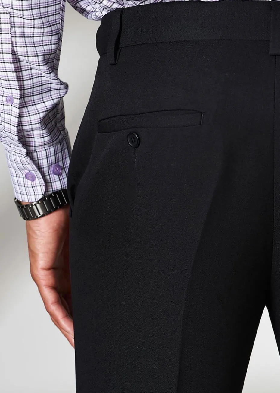 Cotton Traders Black Flat Front Supreme Easy-Care Trousers