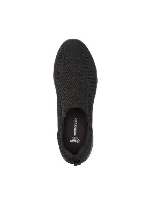 Cotton Traders Black Memorylite Slip On Shoes