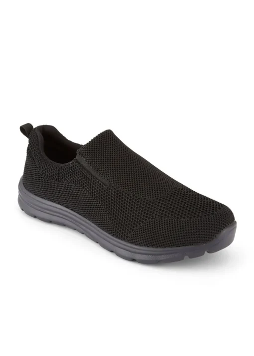 Cotton Traders Black Memorylite Slip On Shoes