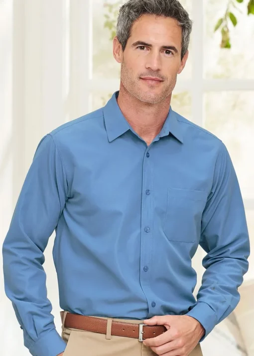 Cotton Traders Blue Long Sleeve Soft Touch Shirt