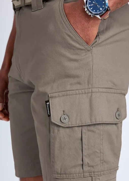 Cotton Traders Charcoal Grey Guinness Cargo Shorts