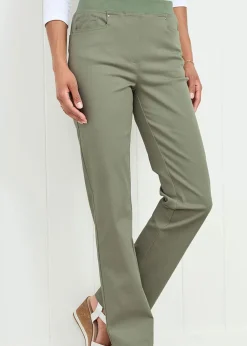 Cotton Traders Citron Premium Pull-On Twill Straight-Leg Jeans