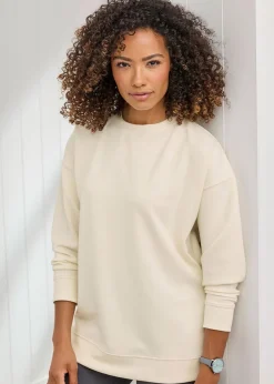 Cotton Traders Cream Soft Touch Longline Sweatshirt