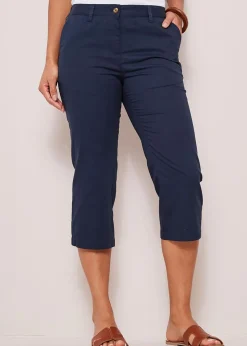 Cotton Traders Dark Blue Everyday Straight Leg Crop Trousers