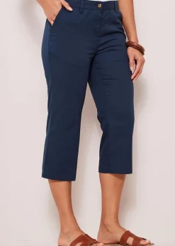 Cotton Traders Dark Blue Everyday Straight Leg Crop Trousers