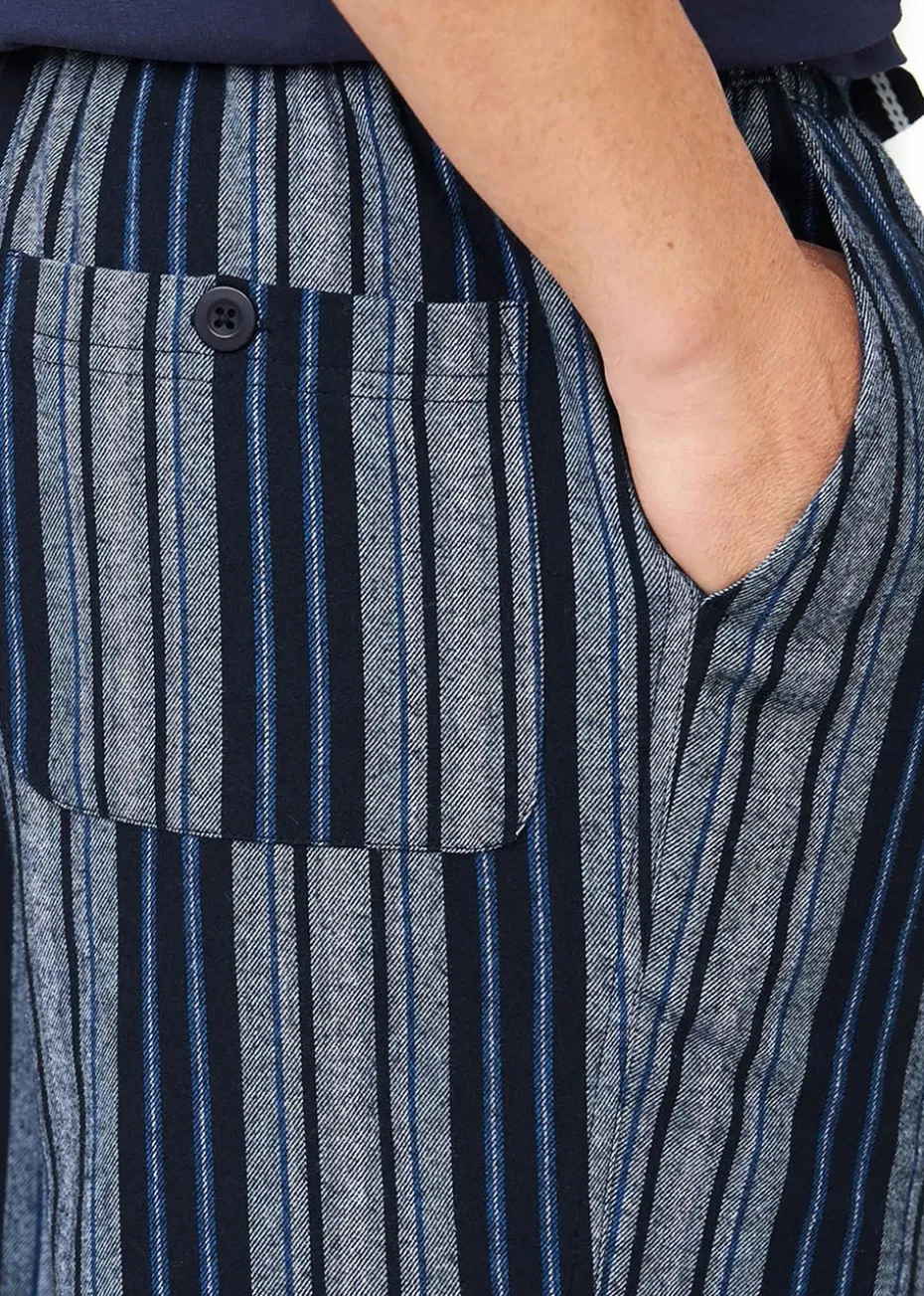 Cotton Traders Dark Blue Brushed Lounge Shorts