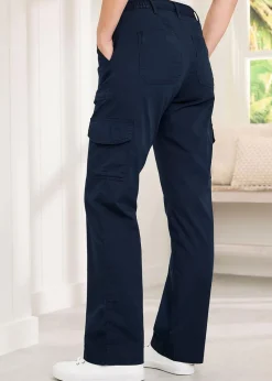 Cotton Traders Dark Blue Cargo Trousers