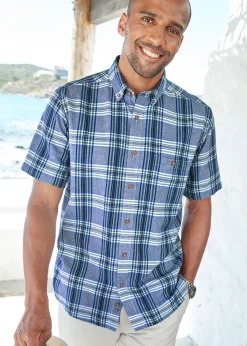 Cotton Traders Dark Sky Short Sleeve Summer Shirt