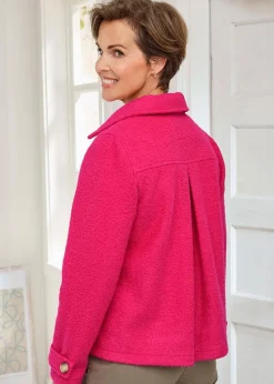 Cotton Traders Deep Coral Short Wool-Look Jacket