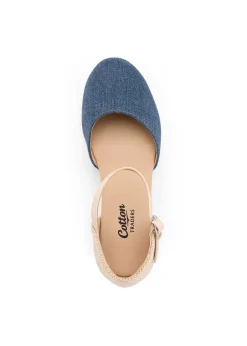 Cotton Traders Denim Espadrille Wedge Sandals