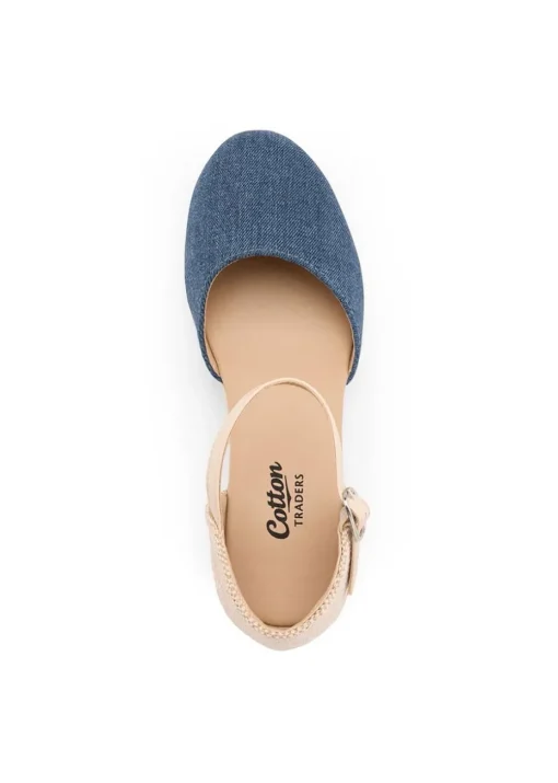 Cotton Traders Denim Espadrille Wedge Sandals