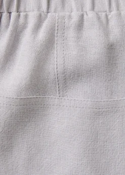 Cotton Traders Dove Grey Linen-Blend Relaxed Fit Trousers