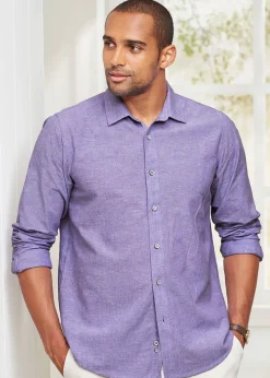 Cotton Traders Dusky Violet Long Sleeve Cotton-Rich Shirt