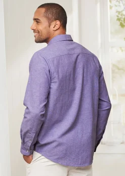 Cotton Traders Dusky Violet Long Sleeve Cotton-Rich Shirt