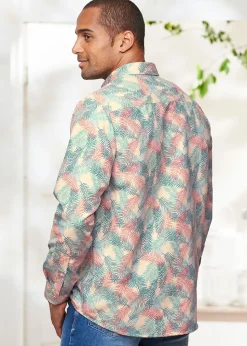 Cotton Traders Fawn Long Sleeve Easy-Iron Print Shirt