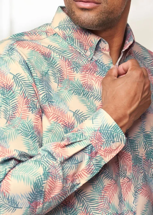 Cotton Traders Fawn Long Sleeve Easy-Iron Print Shirt